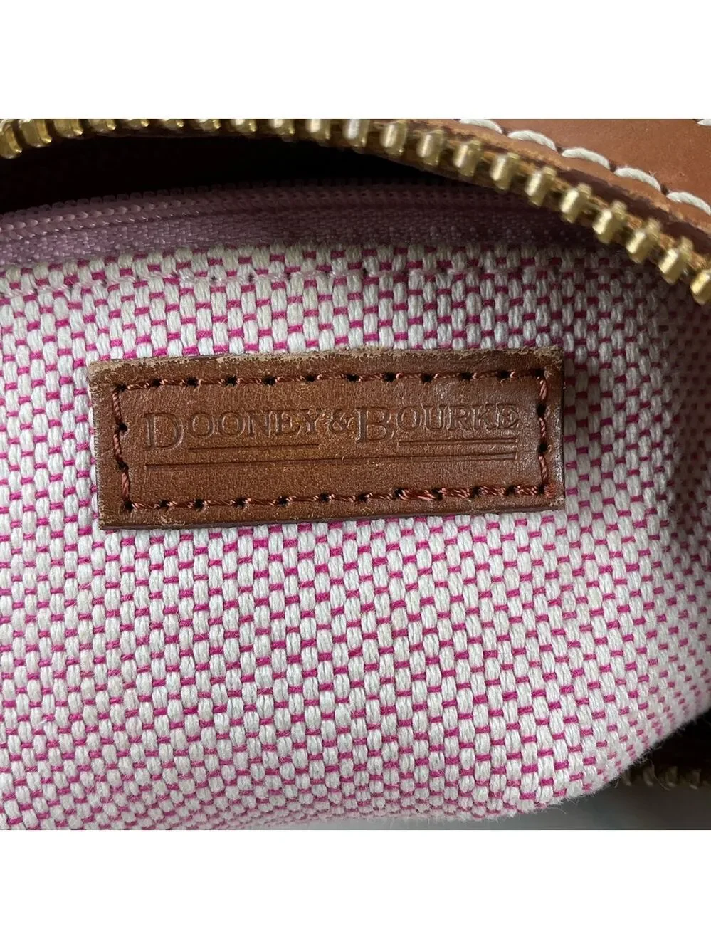 Dooney & Bourke Vintage White Cream and Brown Hobo Shoulder‎ Bag